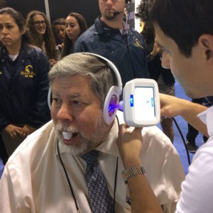  Steve Wozniak (Apple co-founder) getting eFit-scanned for a new set of Ultimate Ears IEMs at NAMM 2015.